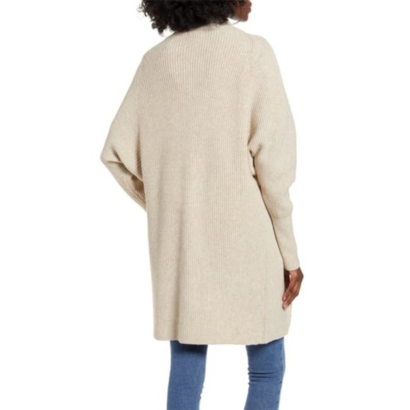 NEW Leith Dolman Sleeve Long Cardigan Oatmeal XS - Picture 2 of 9